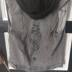 Oversized jean vest